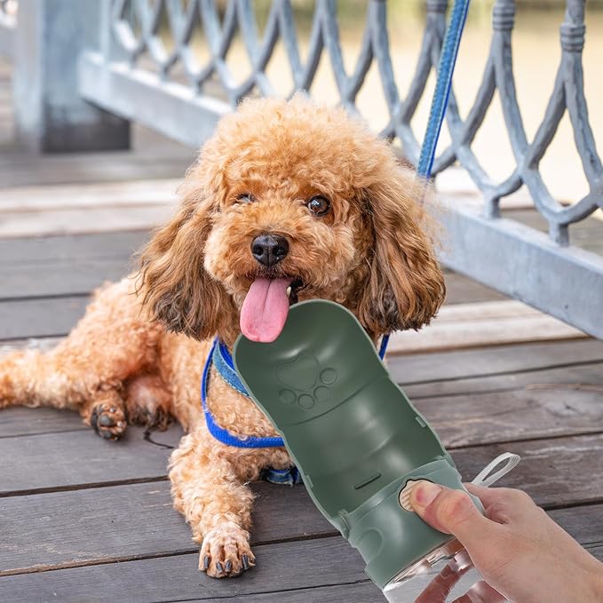 Portable Dog Water Bottle with Travel Water Dispenser for Outdoor Walking for Puppies and Cats Reusable Safe Material Easy to Clean and Use