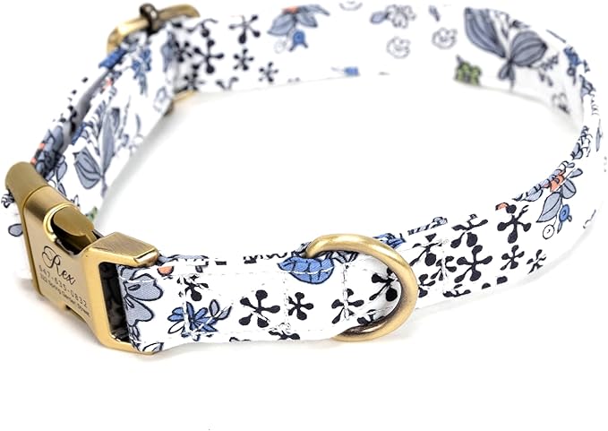 Personalized Dog Collar with Name and Phone Number Engraved,Adjustable Custom Puppy Collar,Organic Cotton Pet Collar for Small Medium Large Boy Girl Dogs