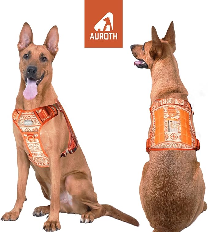 AUROTH Tactical Dog Harness for Large Dogs No Pull Adjustable Pet Harness Reflective K29 Working Training Easy Control Pet Vest Military Service Dog Harnesses