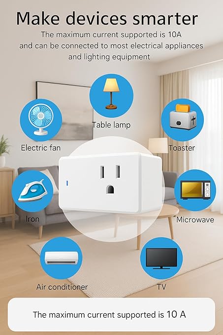 Compact Smart Plug, Works with Alexa & Google Assistant, Smart Life App & Voice Control, Energy Monitoring with Timer & Scheduling, 2.4 GHz WiFi Outlet, 4-Pack