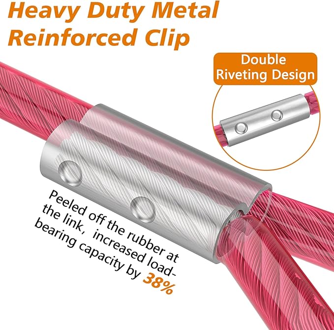 XiaZ Dog Tie Out Cable, 15ft Dog Lead for Yard, Heavy Duty Chain Line Outside for Small Medium Large Dogs Up to 250 lbs, Outdoor Dogs Runner Tether