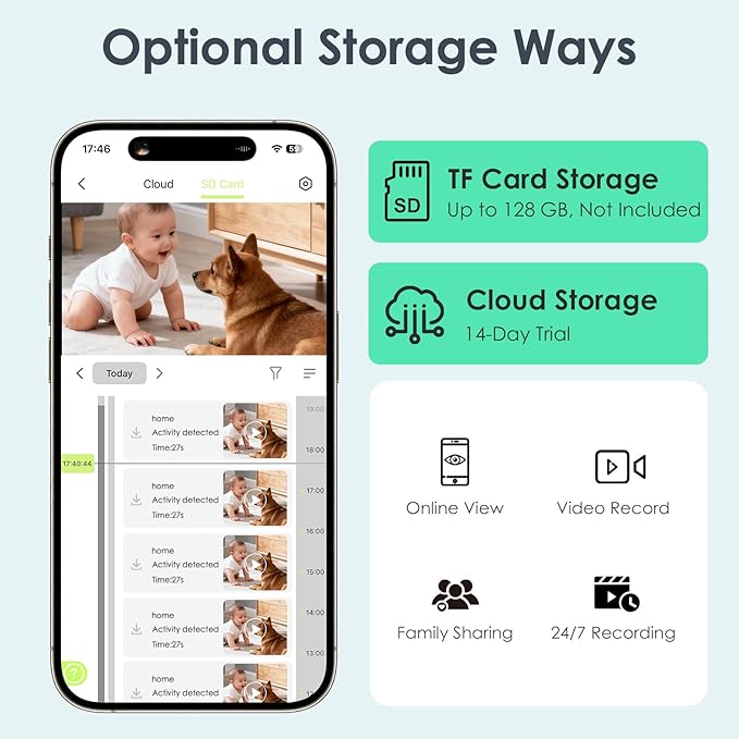 YOTON 1080P Indoor Security Camera for Baby Monitor, Pet Camera with Night Vision, 2-Way Audio, Motion Detection, Cloud & SD Card Storage, Easy Setup, Works with Alexa & Google Assistant, 1-Pack