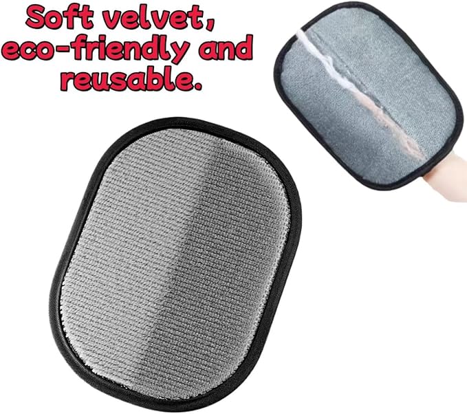 Pet Hair Removal Glove, Reusable Washable Deshedding Grooming Glove for Dogs & Cats, Electrostatic Lint Free Fur Remover Mitt for Furniture, Car Seats, Couch, Carpet, Bedding