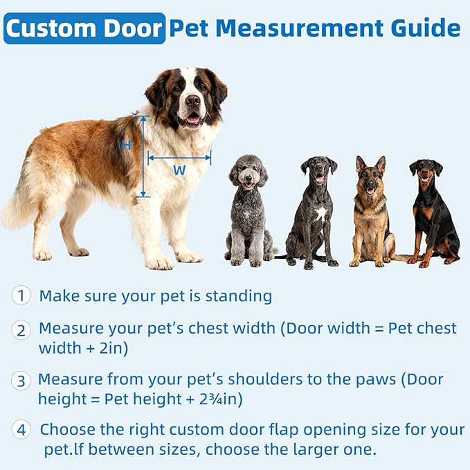 Customizable Size Electronic Dog Door for Wall, Bell Activated Auto Lift Pet Door Smart Aluminum Doggie Door for Wall,Lockable Weatherproof,Customize Size According to The Pet