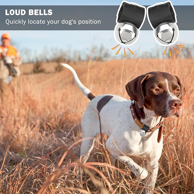 SCENEREAL Large Dog Collar Bell, 2 Pack Dog Bell for Collar, Noise Maker Extra Loud Anti-Theft Bell for Training, Hiking, Walking, Hunting, Pet Tracker, Save Birds & Wildlife, Silver x 2, S