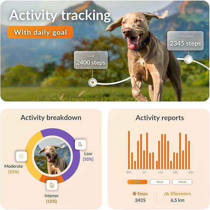 Weenect Dog XT - New GPS Collar for Dogs | XL Antenna | Waterproof | Ultra-Durable Integrated Julius-K9 Collar | Subscription Required