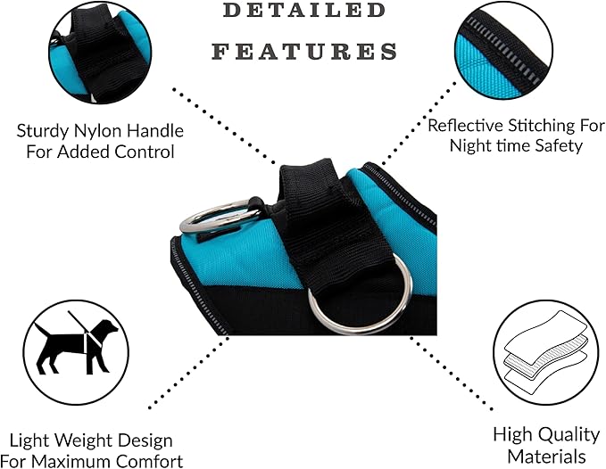 ShawnCo Essential Dog Harness, No-Pull Pet Vest with 3 Leash Clips, No Choke, Reflective, Adjustable and Padded, for Easy Walking and Training for Small, Medium and Large Dogs (USA Flag,L)