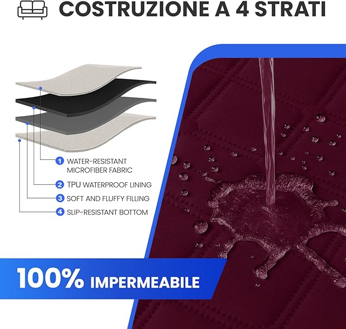 Waterproof Dog Bed Cover, Non-Slip Dog Blanket for Couch, Couch Covers for Dogs Washable, Pet Blanket for Furniture, Pet Bed Mat for Sofa, Car, Pet Supplies Christmas (68x82 Inch, Burgundy)