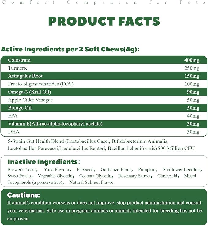 Dog Allergy Chews, Dog ltching Skin Relief with Probiotics Omega 3, Allergy Relief for Large Dogs ltching Licking Paws, Support Seasonal Allergy, Gut & Digestive Health and lmmune System-400ct