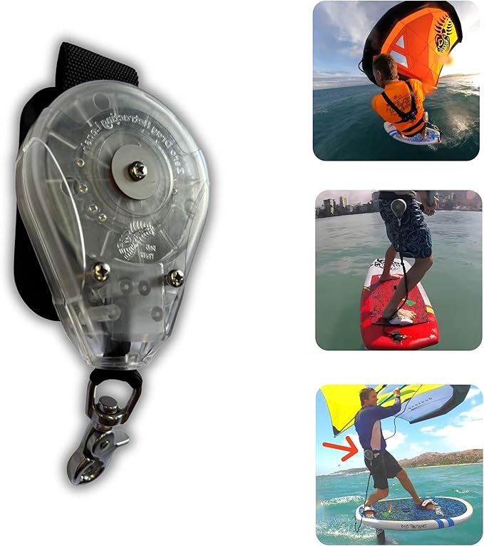 Blue Planet Zero Drag Retracting Reel Leash for Wing, SUP, & Downwind Foiling | Tangle-Free, Easy Maintenance Foil Retractable Reel Leash (Leash only)