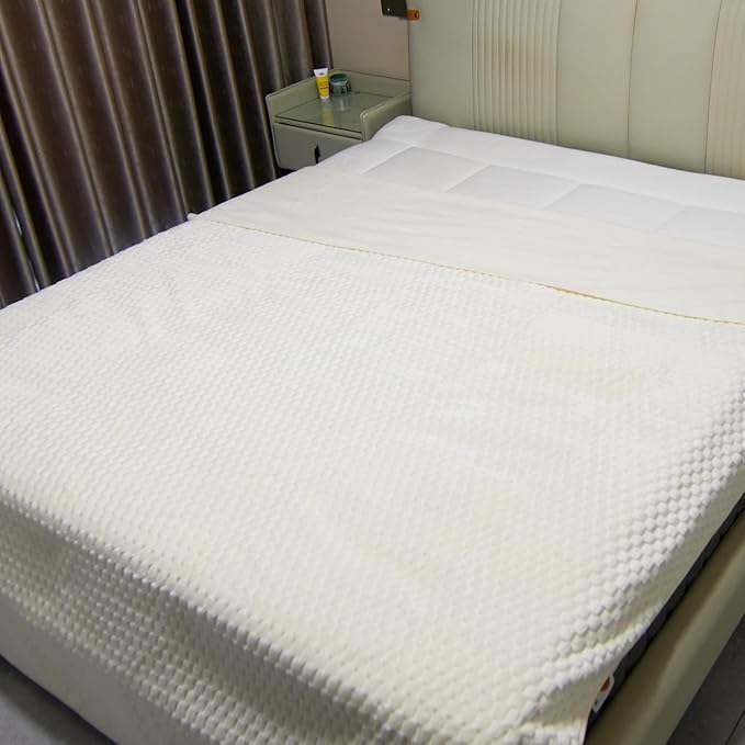 Water Resistant Blanket for Bed, 80"x90" Leakproof & Pet Friendly - King Size Waterproof Blanket, Reversible Large Water Resistant Throw (Snow White/Bright White)