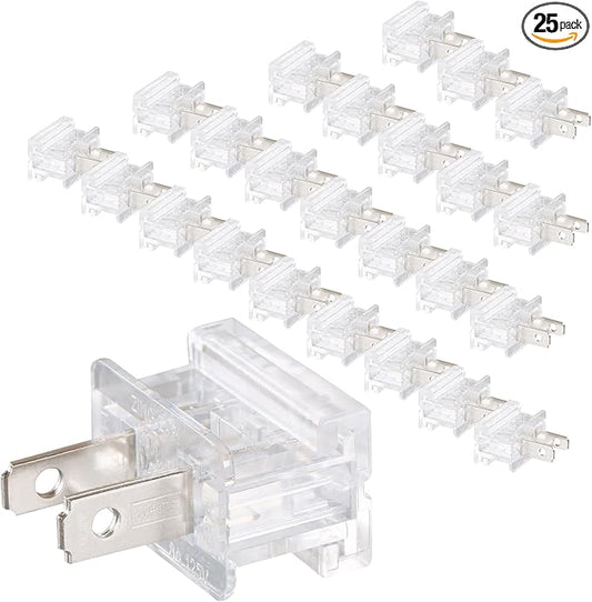 Male Vampire Plugs - Electrical Plug Replacement SPT-2 - 25pack Transparency