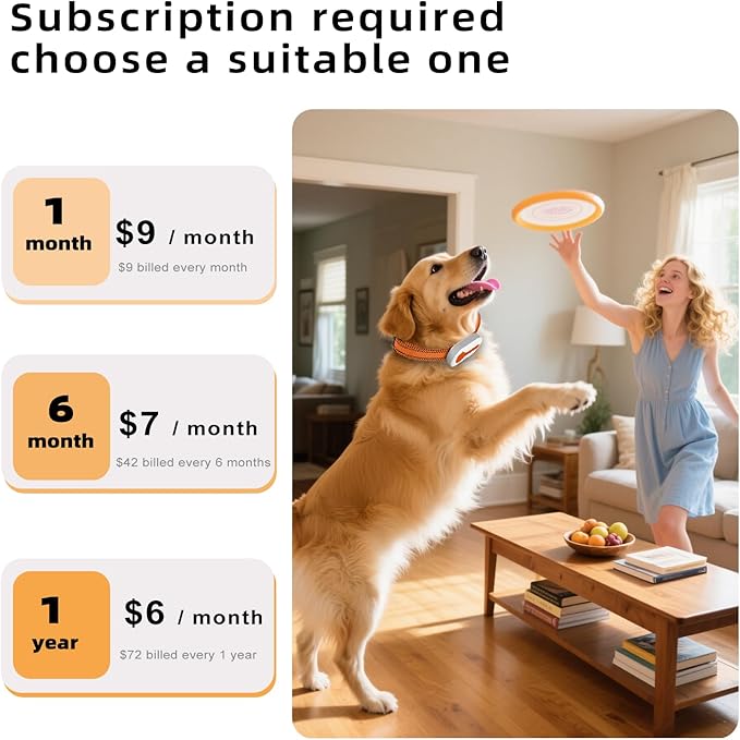 ROTX Dog GPS Tracker Real-time Tracker Alerts Virtual Fence Location for Pet Over 11.06lbs Dog Cat Collar Attachment of Random Color Subscription Required Waterproof IP67 Health & Wellness White