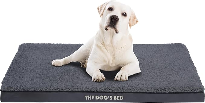 The Dog’s Bed Orthopedic Dog Bed, XL Grey Plush, Waterproof, Supportive Dog Bed with Washable Replaceable Covers, Veterinary Approved