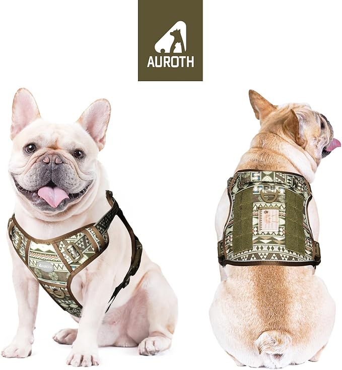 AUROTH Tactical Dog Harness for Large Dogs No Pull Adjustable Pet Harness Reflective K18 Working Training Easy Control Pet Vest Military Service Dog Harnesses