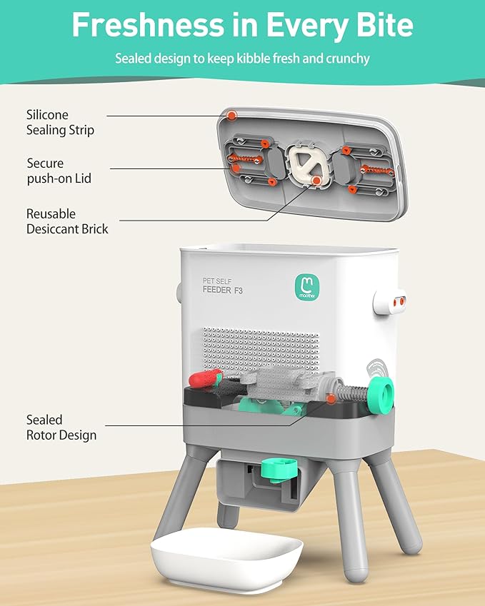 Maother Dog Self Feeder - 8L Large Capacity Gravity Feeder for Dogs and Cats, Dry Food Compatible Pet Food Dispenser,Train Pets to Self-Feed, Interactive DIY Kit for Families - F3 V1