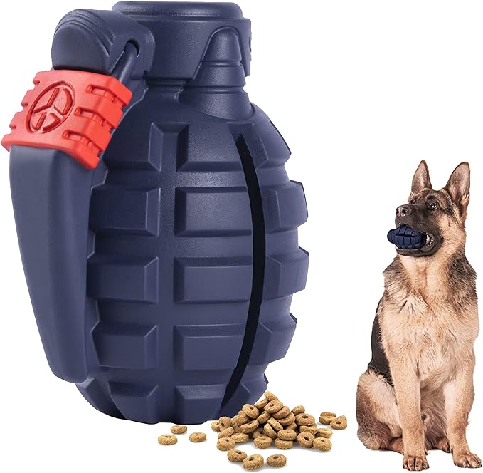 Dog Toys for Aggressive Chewers Large Breed, for German Shepherd, Indestructible Interactive Treat Dog Toys for Large Medium Breeds, Food Grade & Tough Rubber, Fun to Chew, Chase and Fetch (Blue)