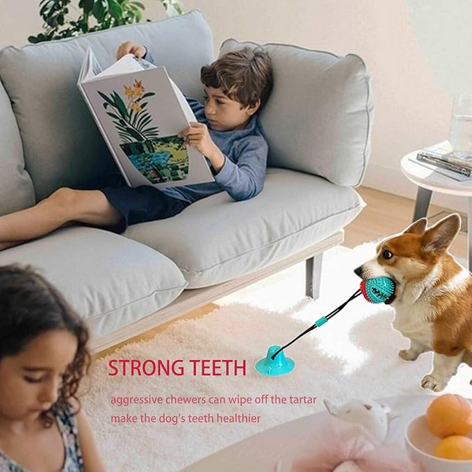 Dog Toys Chew Toys for Aggressive chewers, Puppy Training Treats Teething Rope Toys for Boredom Dog Puzzle Treat Food Dispensing Ball Toys for Puppies Teething (Blue)