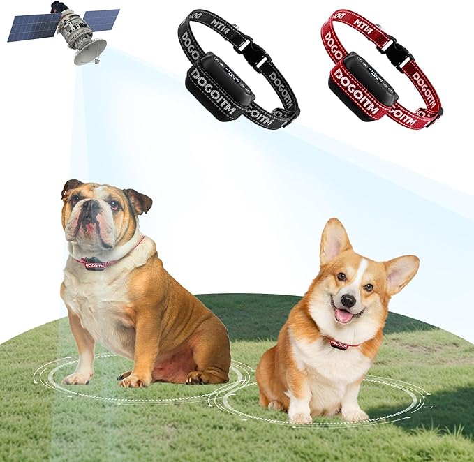 Wireless Dog Fence for 2 Dogs, GPS Wireless Dog Collar with 3 Warning Modes, Pet Containment System with AI Smart Signal, Electric Dog Fence Collar for Outdoor Use Only(2 Collars)