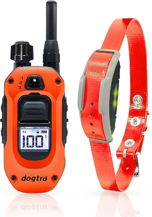 Dogtra 1900X Orange E-Collar for Dog Training - 3/4 Mile Range, for Dogs 35 lbs+, IPX9K Waterproof, 100 Stimulation Levels, Vibration, Tone, Rechargeable - Ideal for Dog Owners and Trainers