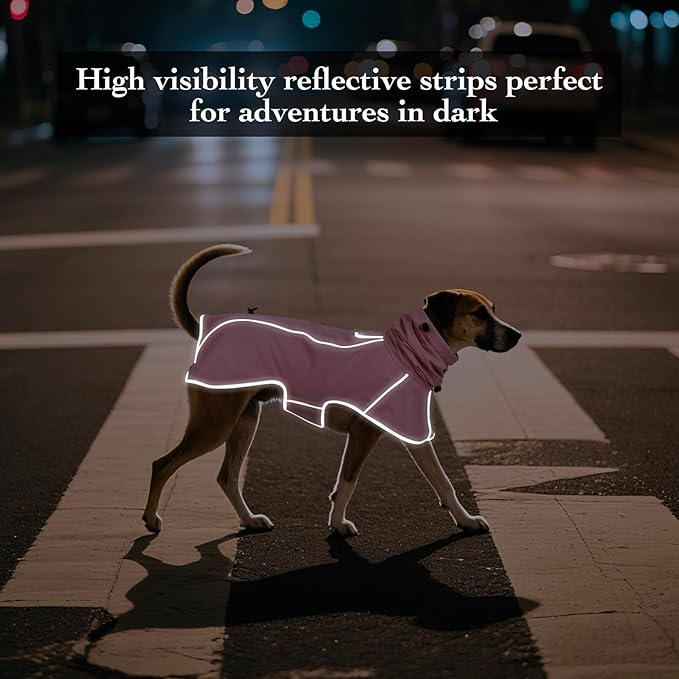 Reflective Dog Raincoat, Windproof & Waterproof Dog Rain Jacket, Adjustable Hooded Pet Poncho with Leash Hole for Small, Medium, Large Dogs(S-2XL) (Pink, X-Large)