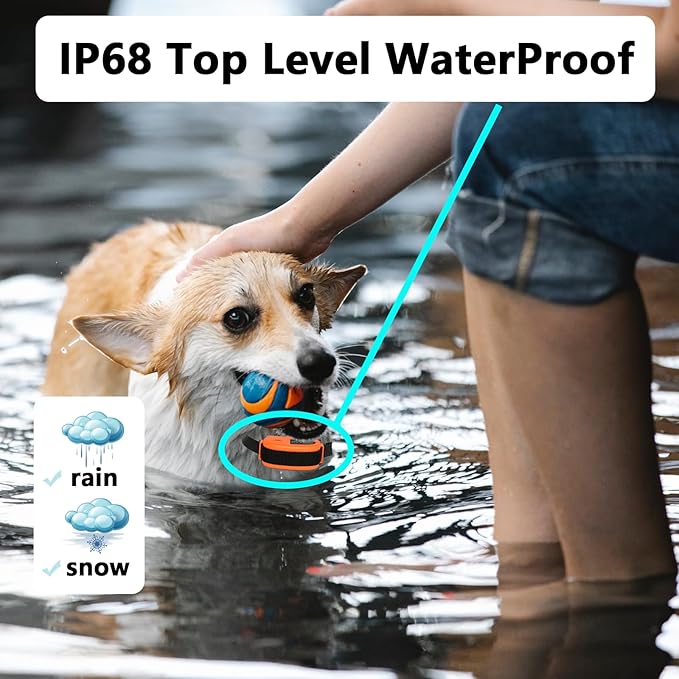 Receiver Collar for Dogs Indoor Pet Barrier, Wireless Indoor Electric Fence, Pet Gate, Keeps Areas Off Limits, Waterproof/Rechargeable Training Collar (Black or Orange Randomly Shipment)