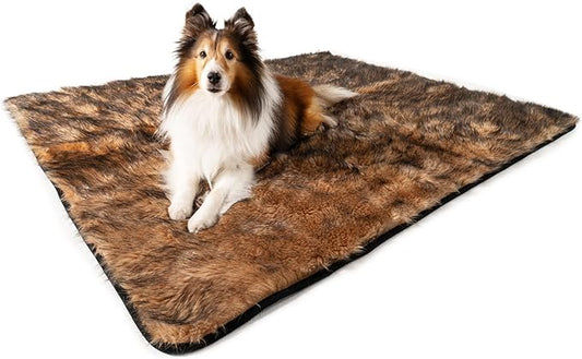 PAW BRANDS PupProtector Waterproof Throw Blanket for Dogs and Cats, Pet Blanket Cover for Couches, Sofas, Beds, Car Seats, Furniture, Calming Soft Faux Fur, Sable Brown, Original (60" L x 50" W)