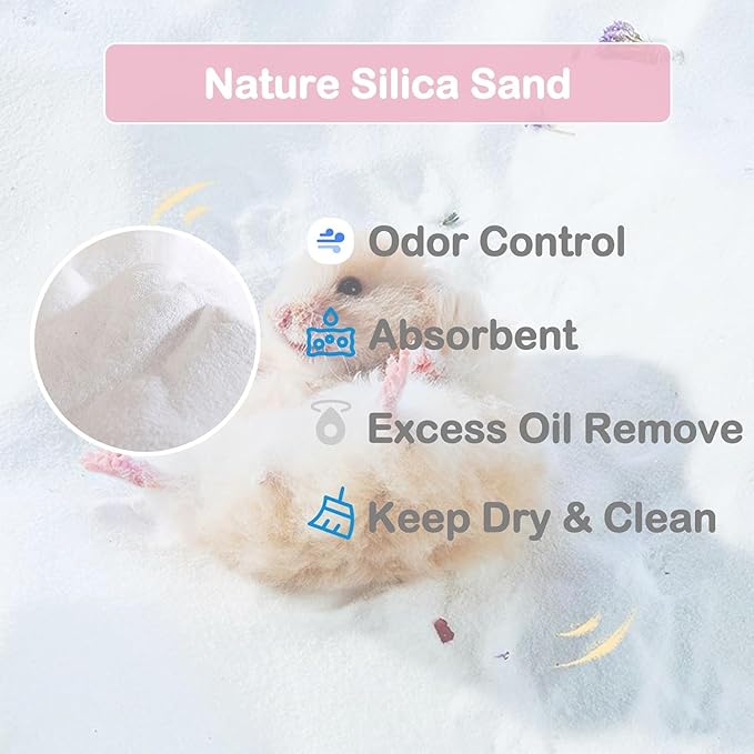 Meow&Woof Bath Sand for Hamster 2.2 lbs Dust Free Desert Sand or Potty Litter Sand for Chinchillas Gerbil Syrian Mice Small Animals Trial Version 2.2 Lbs