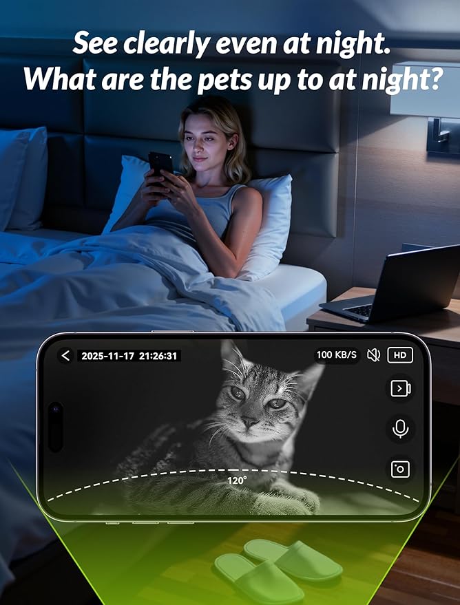 Automatic Cat Feeder with Camera, 4L Timed Cat Food Feeder,2-Way Audio & App Remote Control,Desiccant Bag,Auto Pet Dispenser for Cats and Dogs