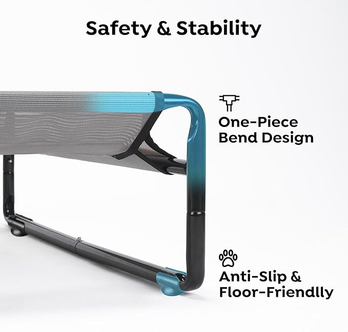 Veehoo Original Outdoor Elevated Dog Bed, Cooling Raised Dog Cot for Large Dogs, Portable Standing Pet Hammock Platform with Washable Breathable Mesh, No-Slip Feet, X-Large, Grey, CWC2201