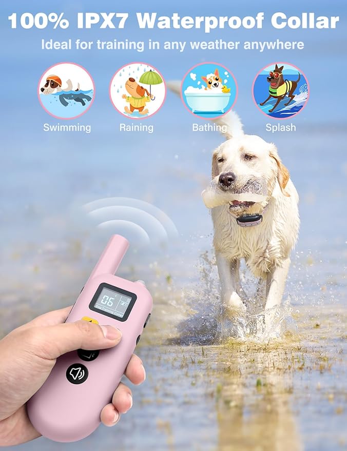 Dog Training Collar with Remote (5-120lbs), 3300Ft Remote Training Collar with Beep, Vibrate, Static & Double Static Modes, IPX7 Waterproof E Collar for Small Medium Large Dogs (2 Pack)