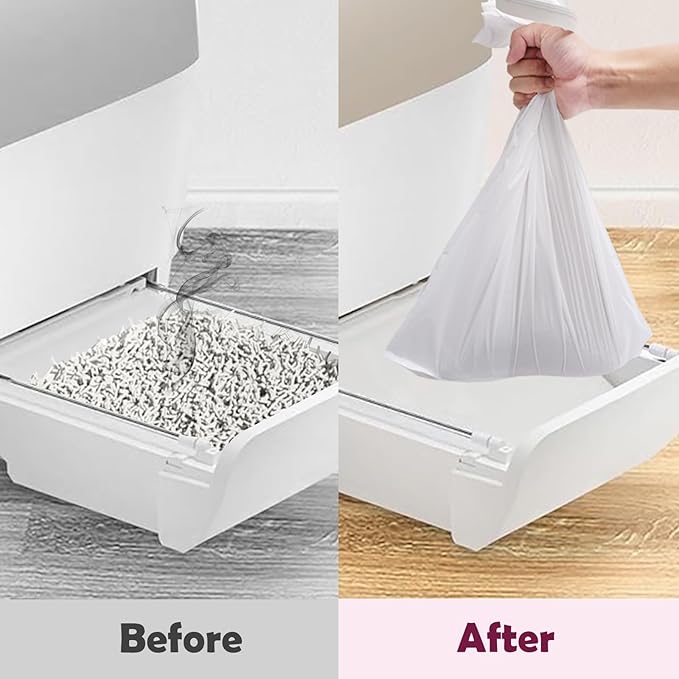Upgrade Cat Litter Box Liners Design Compatible with SNOW+ Litter Box,60 Pcs Self-Sealing Waste Drawer Bags for Automatic Cat Litter Box (60 Pcs)