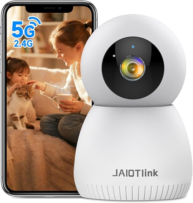 2K Baby Monitor with Phone App, 360° Pan-Tilt Indoor Camera for Home Security, AI Human/Pet Detection, Night Vision, 2-Way Talk, WiFi 2.4G/5G, SD/Cloud Storage, Compatible with Alexa