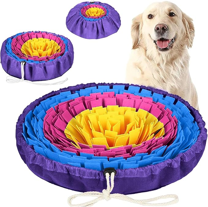 PET ARENA Snuffle Mat for Dogs - Adjustable Interactive Puzzle Toy for Large & Small Breed Slow Feeder for Mental Stimulation & Stress Relief Encourages Natural Foraging Ideal for Indoor & Outdoor Use