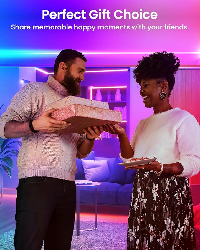 Pak LED Lights for Bedroom, 32.8ft(2 Rolls of 16.4ft) Smart RGB+IC LED Strip Lights with App/Remote Control, Music Sync Color Changing Flexible LED Lights with 64 Scene Modes for Party, Home, Gaming