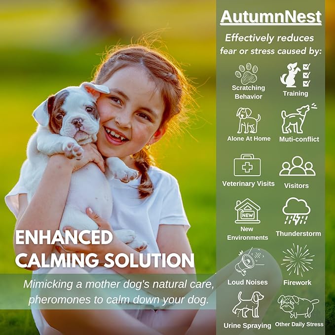 8-in-1 Calming Diffuser for Dog – Pheromone-Based Dog Anxiety Relief, 2 Plug-Ins & 6 Refills for 180-Day Stress Support – Helps Promote Calm Behavior, Safe & Non-Toxic, Anxiety Relief for Dogs