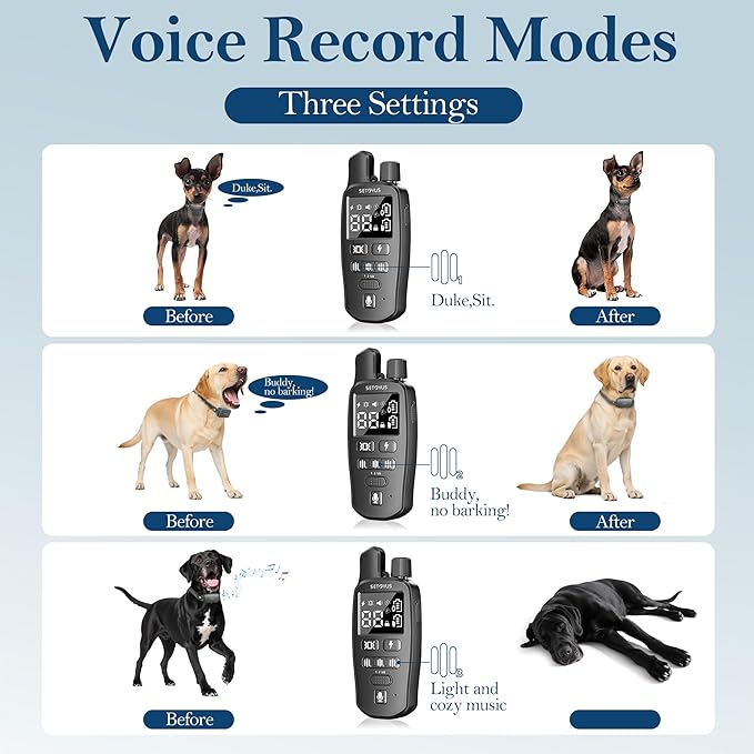 Dog Shock Collar for 2 Dogs, 4500FT Dog Training Collar Rechargeable Electric Collar with Recording & Calling & Vibration & Shock for All Breeds (Gray)