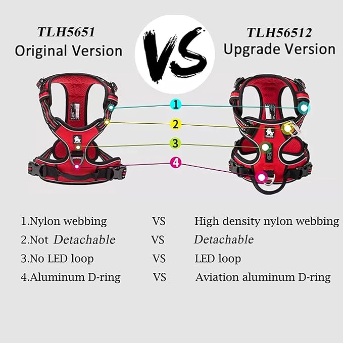 TRUE LOVE Dog Harness No Pull Nylon Reflective Pet Harness Adjustable Comfortable Control Step-in Brilliant Colors Truelove TLH56512 Fuchsia