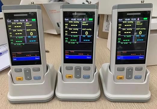 3.5 Inch Handheld Touch Screen Veterinary Monitor Multi-Parameter Cat Dog Animal Vet Pulse Oximeter Vital Signs Monitor (SPO2 and NIBP and Temp)