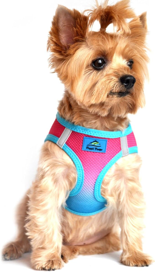 Doggie Design No Choke Dog Harness - Simple Step-in and Go Dog Vest for Small, Medium, and Large Breeds - Breathable Mesh Polyester Pet Harness - Sugar Plum - M
