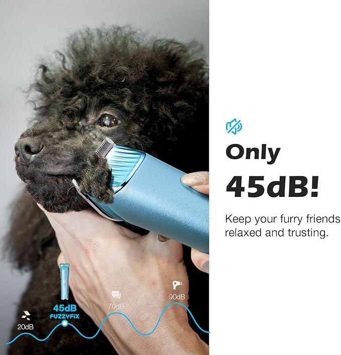 Professional Dog Grooming Clipper with Replacement Blade, 5-in-1 Adjustable A5 Blade Cordless Pet Grooming Kit 2 Speed Trimmer Hair Shaver with Detachable Metal Combs Nova for Animal Horse