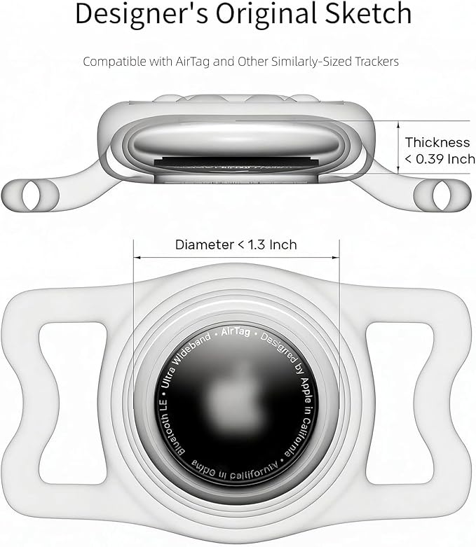 [4 Pack] TAGHELP-Airtag Dog Collar Holder, Waterproof Protective Case for Apple AirTag, Durable & Lightweight with Full-Body Protection, Soft Silicone (Pink Blue & Purple Green)