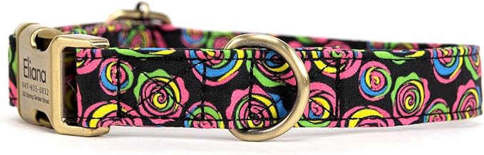 Personalized Dog Collar with Name and Phone Number Engraved,Adjustable Custom Puppy Collar,Organic Cotton Pet Collar for Small Medium Large Boy Girl Dogs