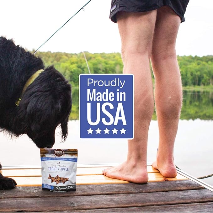 Smart Cookie All Natural Soft Dog Treats - Trout & Apple - Healthy Dog Treats for Allergies, Sensitive Stomachs - Chewy, Grain Free, Human-Grade, Made in The USA - 5oz Bag