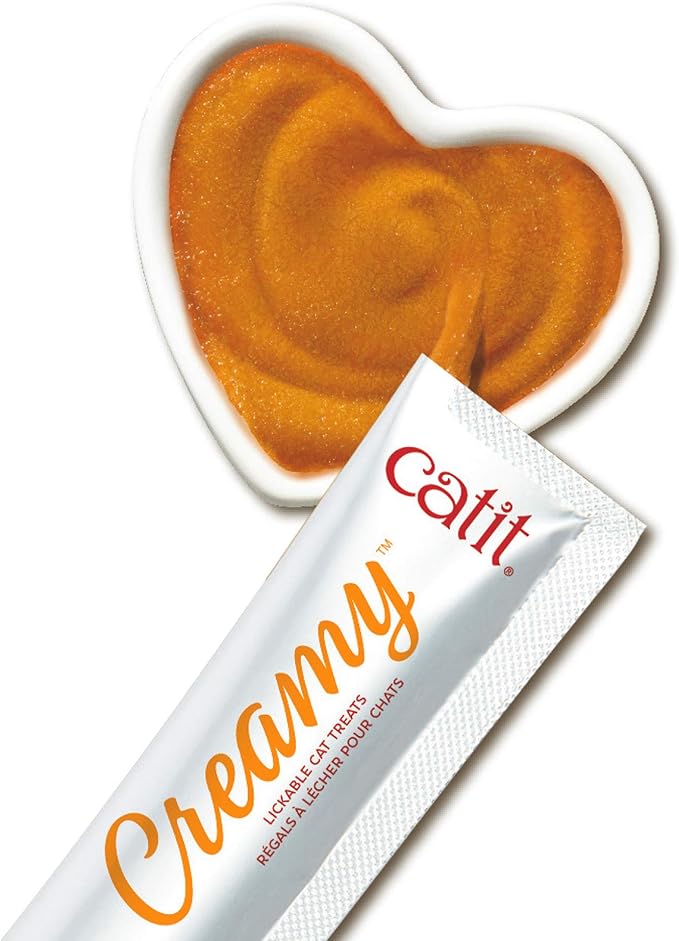 Catit Creamy Lickable Cat Treat, Healthy Cat Treat, Salmon, 24 Pack