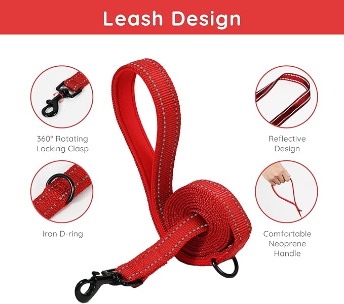 BELLA & PAL Step in Vest Harness for Small and Medium Dogs, No Pull Small Dog Harness with Leash Set, Comfortable Air Mesh Dog Vest Harness with Reflective Strip (Red, L)