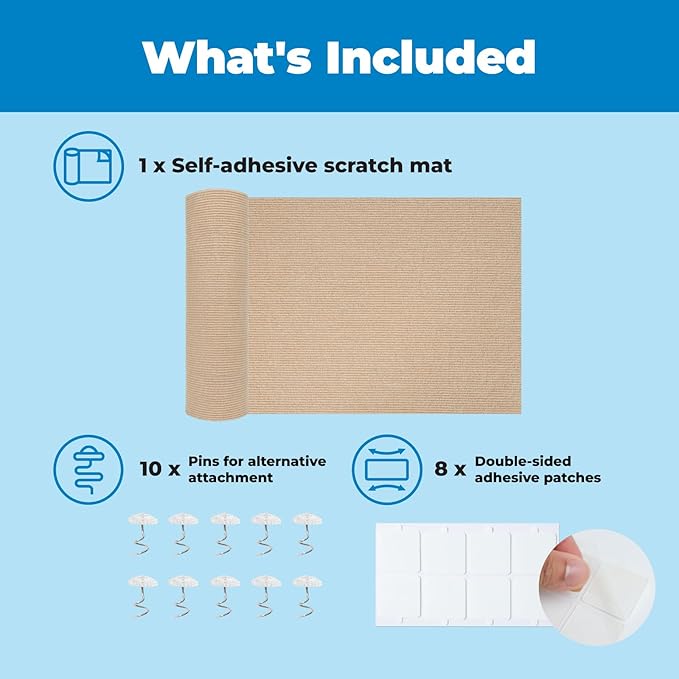 Best Pet Supplies Catify Cat Scratcher, Fun Interactive Scratchers, Posts, Poles, Claw Safe, Furniture Saver Indoor Play Support Natural Cat Behaviors Heavy Duty - Beige (78.7 x 15.8)