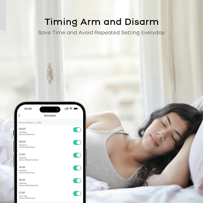 PGST Home Alarm System,WiFi Home Security System with Instant Tuya App Alerts,8 Pieces Door Alarm Kits Siren Hub with Motion and Door Sensors,Remote,Work with Alexa for Villa,Apartment,Kids Safety