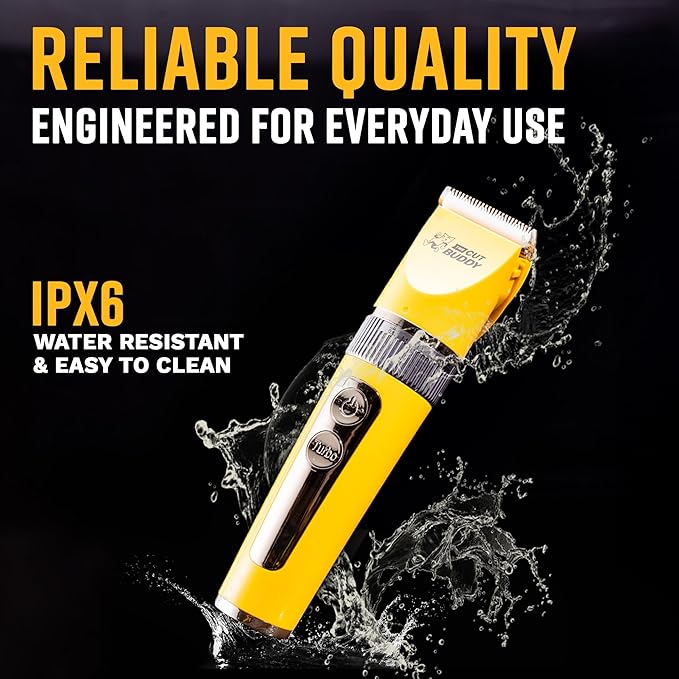 The Cut Buddy Clipper & Grooming Set, Cordless Hair & Beard Trimmer with Ceramic & Titanium Blades, 7 Guards, Waterproof, Beginner Kit