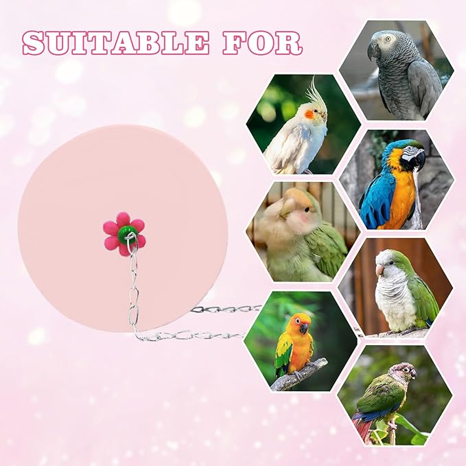 Bird Beak Grinding Stone – Large Blue Cylinder Parrot Chew Toy with Metal Hanging Chain – Cage Accessory for Macaws, African Greys, Cockatiels & Medium to Large Birds